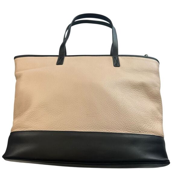 Vessel Signature Tote two tone color block blush black carryall bag purse large - Picture 2 of 12